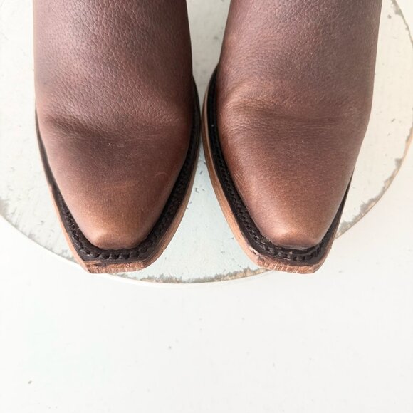 Lane EMMA JANE Womens Cowboy Bootie 9.5 Cognac Brown Western Cowgirl Short Boots - Picture 6 of 11